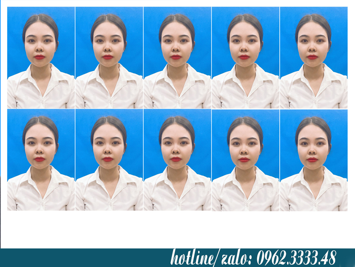 in ảnh thẻ nền xanh