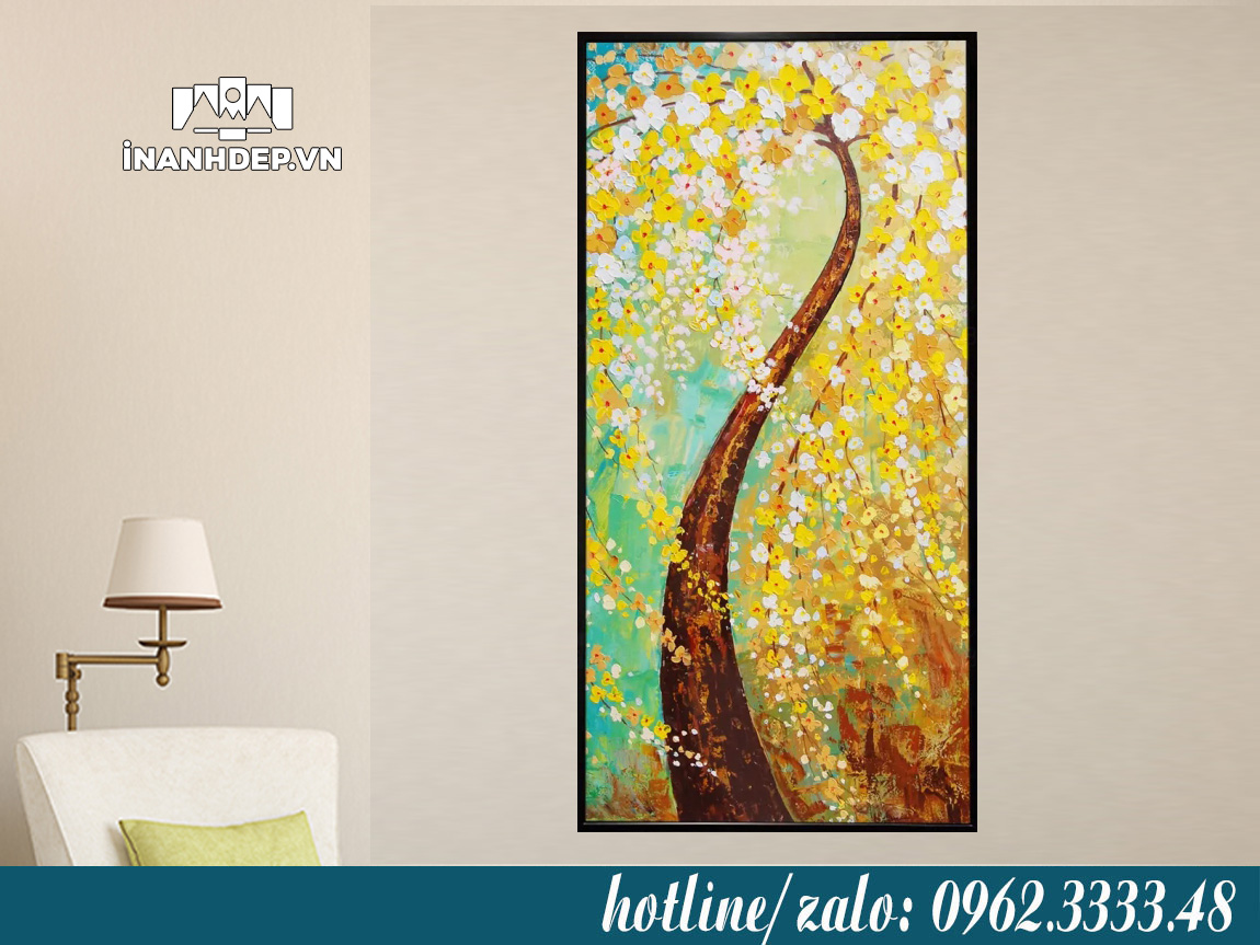 tranh hoa mai treo tường